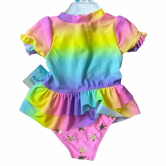 WETSUIT CLUB PINK TIE DYE “MERMAIDS HAVE MORE FUN” 2 PIECE SWIM SET - NWT! - Picture 3 of 3